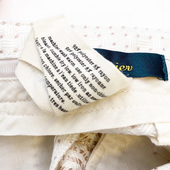 Anthro Cartonnier Charlie Cropped Textured Polka Dot Trousers in Cream Size‎ 0 - Picture 10 of 10